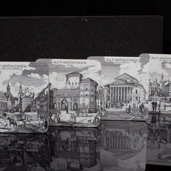 Vintage Alt-München Coasters By Schuberth Set Of 4 - Picture 7 of 8